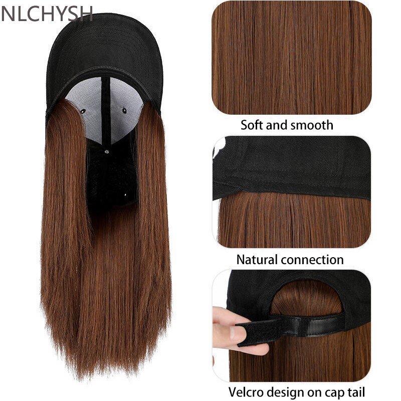 Cool Pruiken Met Een Hoed Baseball Pruiken Cap Body Cap Korte Steil Haar Pruik Cap Zonnehoed Korte Gladde Pruik hoed Pruik Korte Pruik Capeline