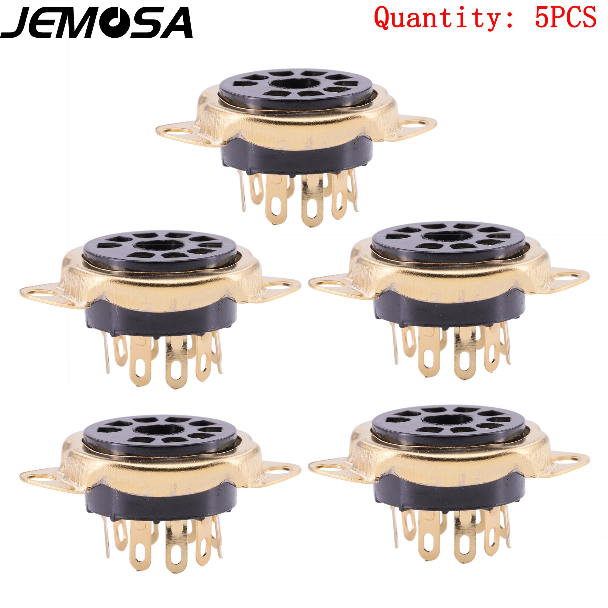 12AX7 12AU7 6199 6922 EL84 ECC81 ECC82 ECC83 Buis Valve Socket 9Pin Bakeliet Buisvoet Vacuüm Buis Versterker Hifi Audio diy: Gold Plated 5PCS