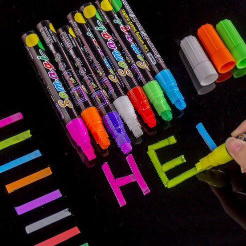 8 piezas de tiza líquida borrable resaltador fluorescente rotulador colorido arte pintura para pizarra LED escuela