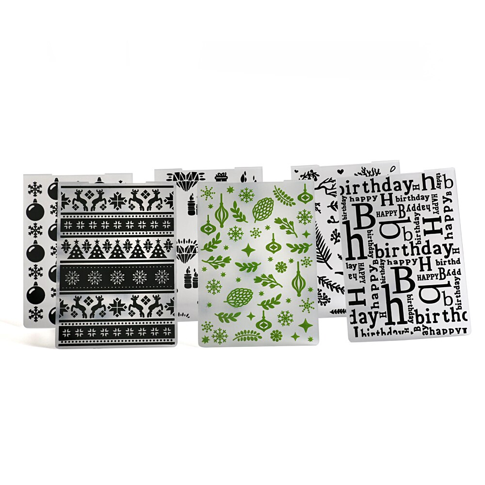 1PCS Flower Xmas Plastic Embossing Folder Scrapbooking Irregular Bricks Type Photo Album Card Paper Craft Template