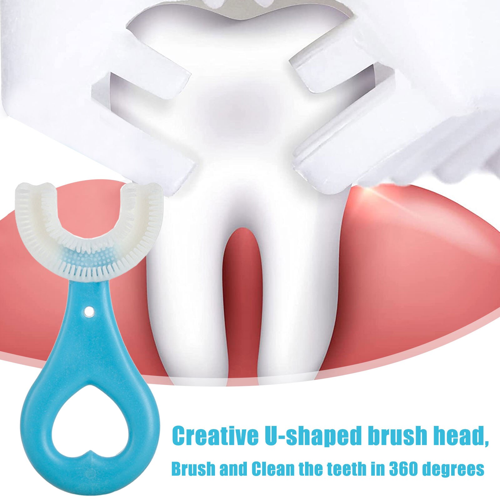 Kids U-Vormige Tandenborstel Food Grade Zachte Siliconen Borstel Hoofd Massage Tandenborstel Voor Kinderen Kinderen Mond Care Instrument