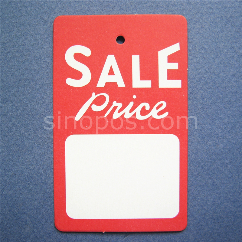 Unstrung Price Tag 45x73mm, paper merchandise price tags, garment clothes label ticket hangtag price printed