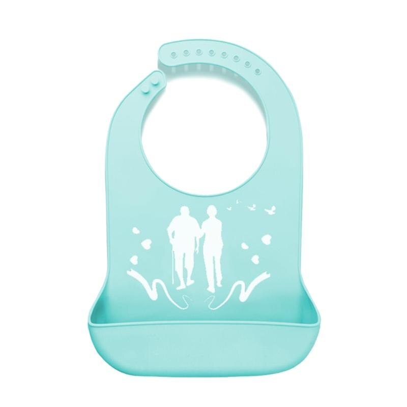 Volwassenen Waterdicht Anti-Olie Siliconen Bib Ouderen Aged Etenstijd Doek Protector Senior Citizen Aid Schorten 5 Kleuren: Green