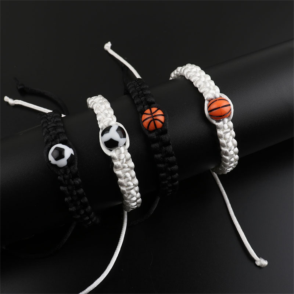 Basketball Player Number Braided Rope Bracelet Baseball Football Volleyball Sport Bangles for Men Adjustable Wristbands
