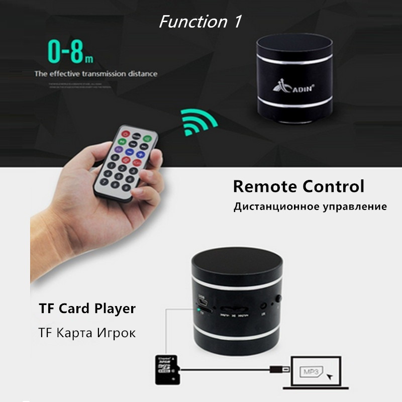 Bluetooth Trillingen Luidspreker Adin Afstandsbediening Draagbare Fm Radio Draadloze Speaker 20 W Kolom Bass Computer Speakers Voor Telefoon