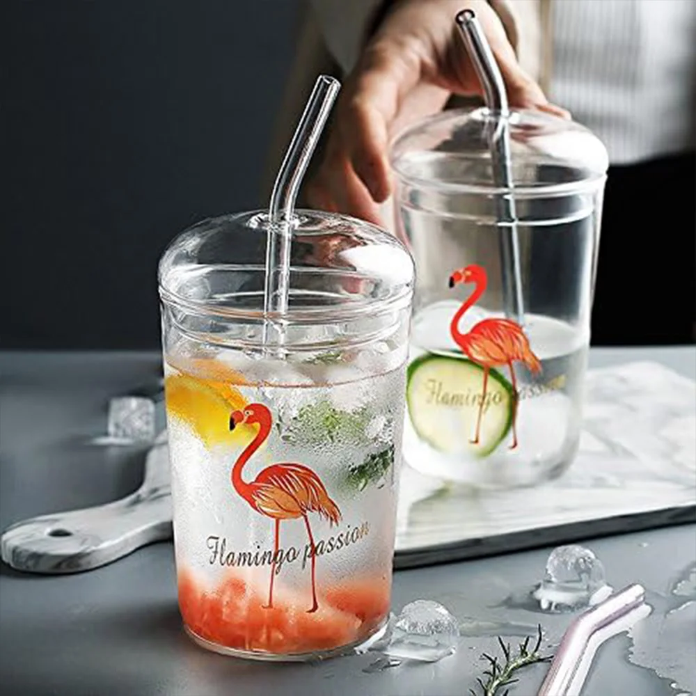 Paille en verre pour Smoothie réutilisable, pailles à boire transparentes pour Smoothie, Milkshakes, paille à boissons , 1 à 10 pièces