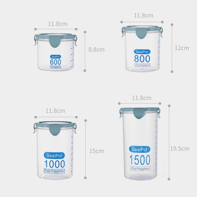 Food Storage Box Plastic Kitchen Food Cereal Grain Bean Rice Storage Box Container Bottle Case Kitchen Organize Tools