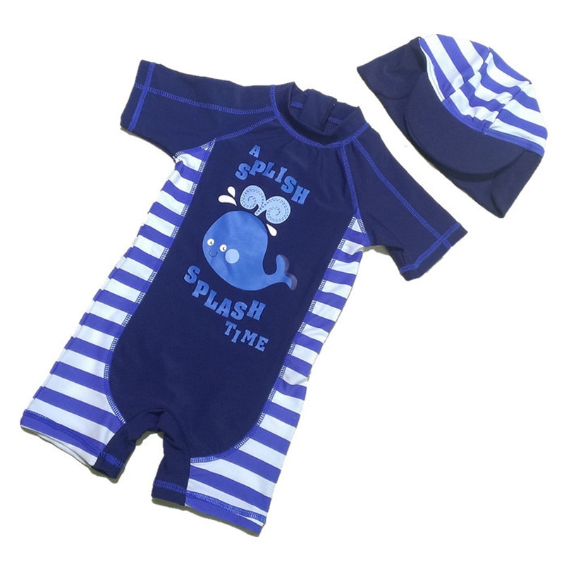 Kinderen Badpak Jongens Zonnebrandcrème Jumpsuit Peuter Walvis Bad Kleding Een Stuk Baby Badpakken Baby Badmode Met hoed