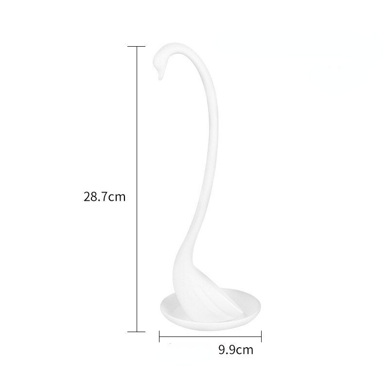 1Pc Swan Ladle Spoons with Tray Swan Shaped Ladle Special Swan Spoons Useful Kitchen Cooking Tool Plastic Ladle Home Table Decor: white