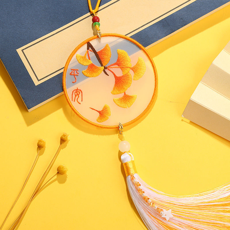 Ricamo fai da te nappa coppia materiale fatto a mano borsa punto croce Omamori ping un Fu gioielli in maglia ciondolo regalo