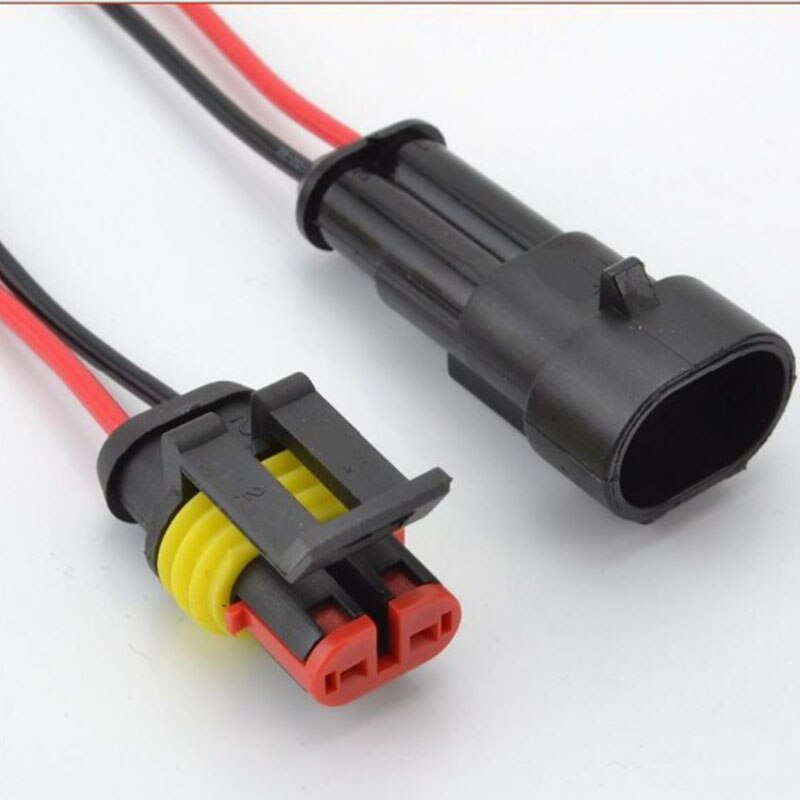 10pcs waterproof male and female electrical connector plugs 2-pin mode with wire for the car motorcycle pedal vehicle tool