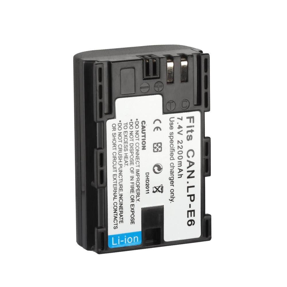 Lp -e6 lpe 6 lp e6 batteri 2200 mah för canon eos 5ds 5d 6d 7d 60d 60da eos 70d mark ii mark iii 80d xc10 dslr kamerabatterier: 1 batteri