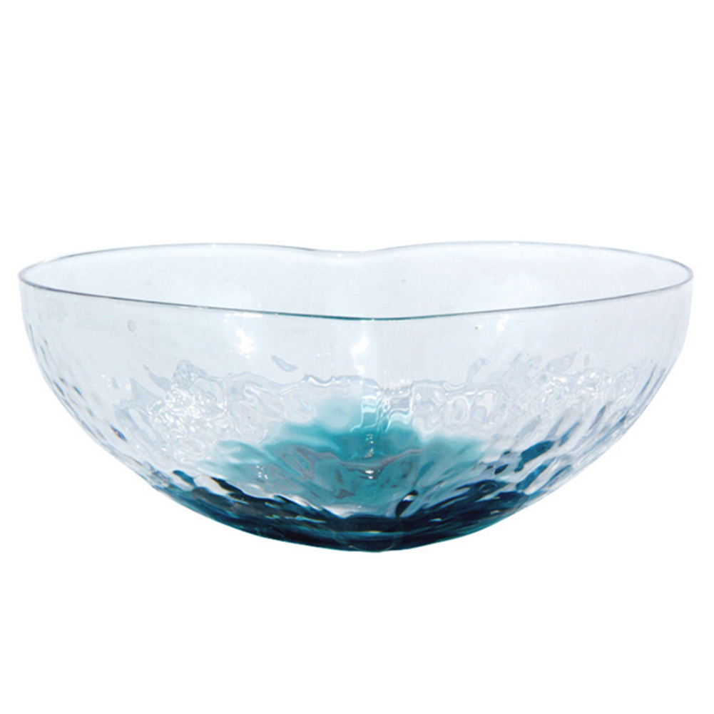 Fruit Salad Transparent Heart Shaped Crystal Glass Bowl Colorful Dessert Bowl P7Ding: S