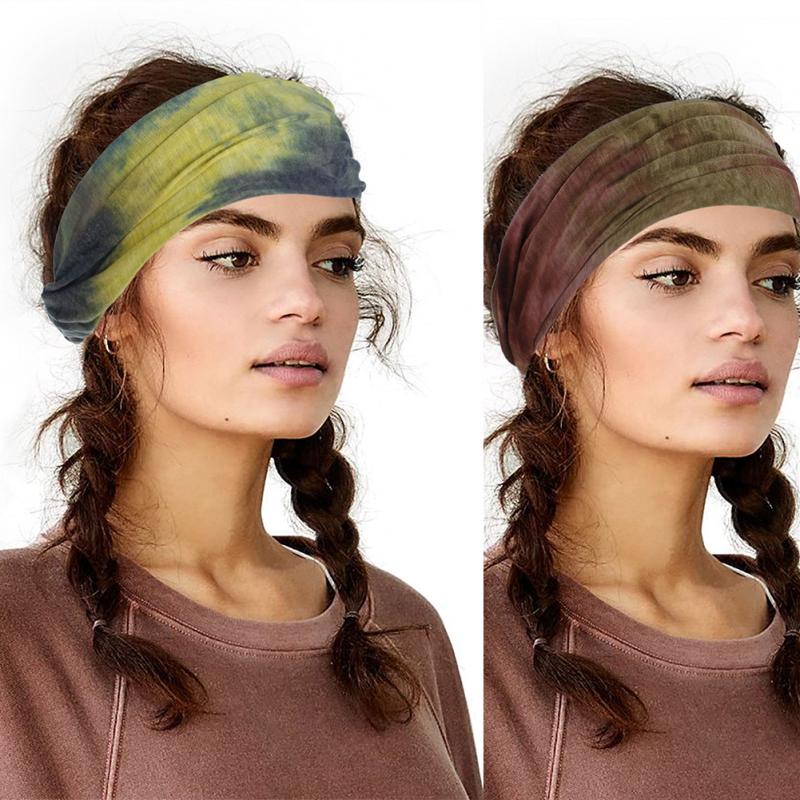 1 stk bomuld turban slipsfarvestof udskrivning twist stretch elastisk kvinder pandebånd hår tilbehør turban hovedbeklædning bandage hårbånd