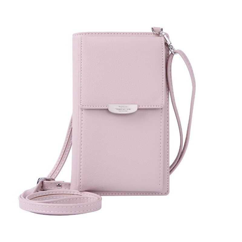 Multifunzionale in pelle Crossbody Sacchetto di Spalla Del Telefono mini Raccoglitore Delle Donne messaggero Femminile Frizione 2-in-1 Supporto di Carta Della Caramella colore: rosa