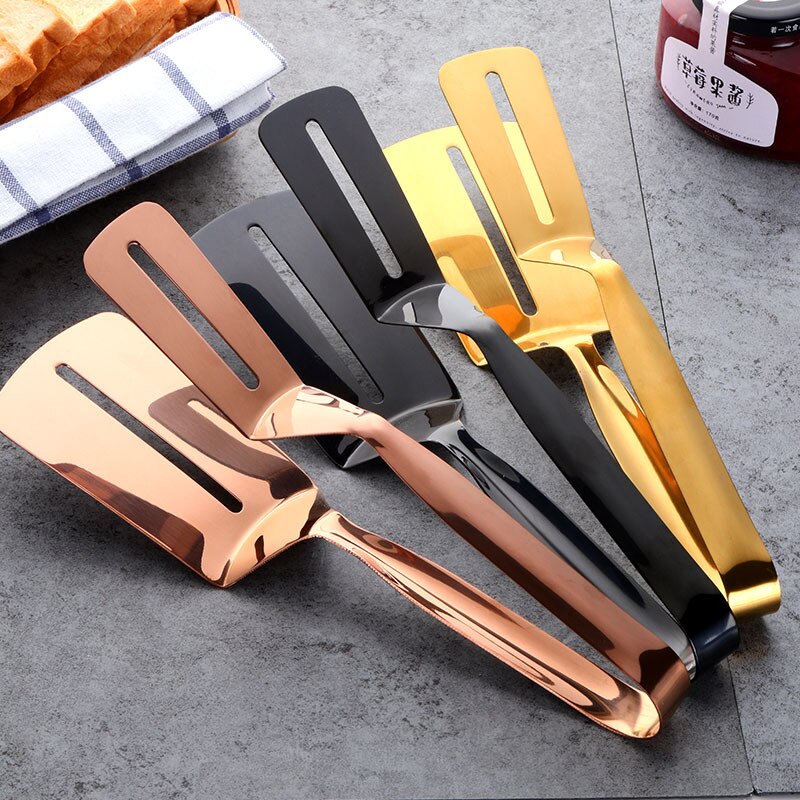 1pc kokekar bifftang gull brødklipp grill tilbehør kjøkkentang solid rustfritt stål matlaging serveringsutstyr