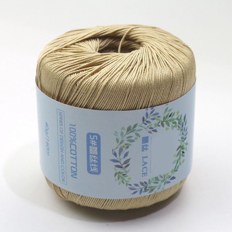 1 Roll Mercerized Cotton Cord Thread Medium Fine Solid Color DIY Hand Knitting Yarn for Embroidery Crochet Pearl Lace