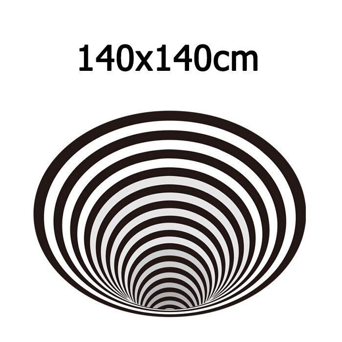 3D Vortex Illusion Tapijt Swirl Print Optische Illusie Gebieden Tapijt Tapijt Vloer Pad Antislip Deurmat Matten Voor Thuis decore: 140x140cm