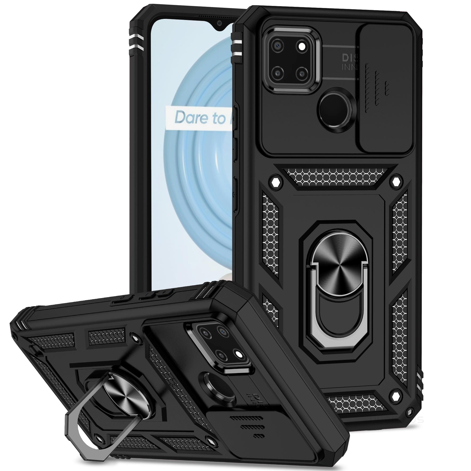 Case For Realme C21Y C25Y C11 Rugged Shockproof Cover with Slide Camera Cover