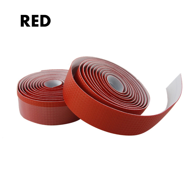 Road Carbon Fiber Bike Handlebar Tape Fixed Gear Bicycle Grip Tape Bullhorn Bar Tape +2 Bar Plugs Mountain Belt Straps: Red