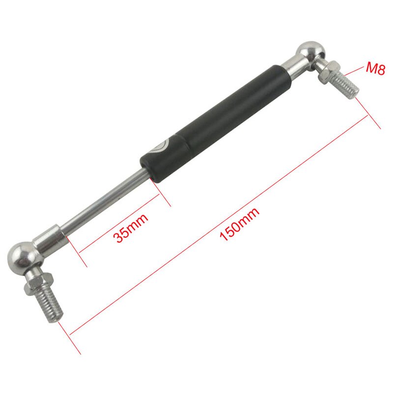 2Pcs 150Mm Hole Center Furniture Gas Spring 35Mm Stroke 10Kg Force Ball Gas Strut Shock Spring 35Mm X 150Mm Gas Damper