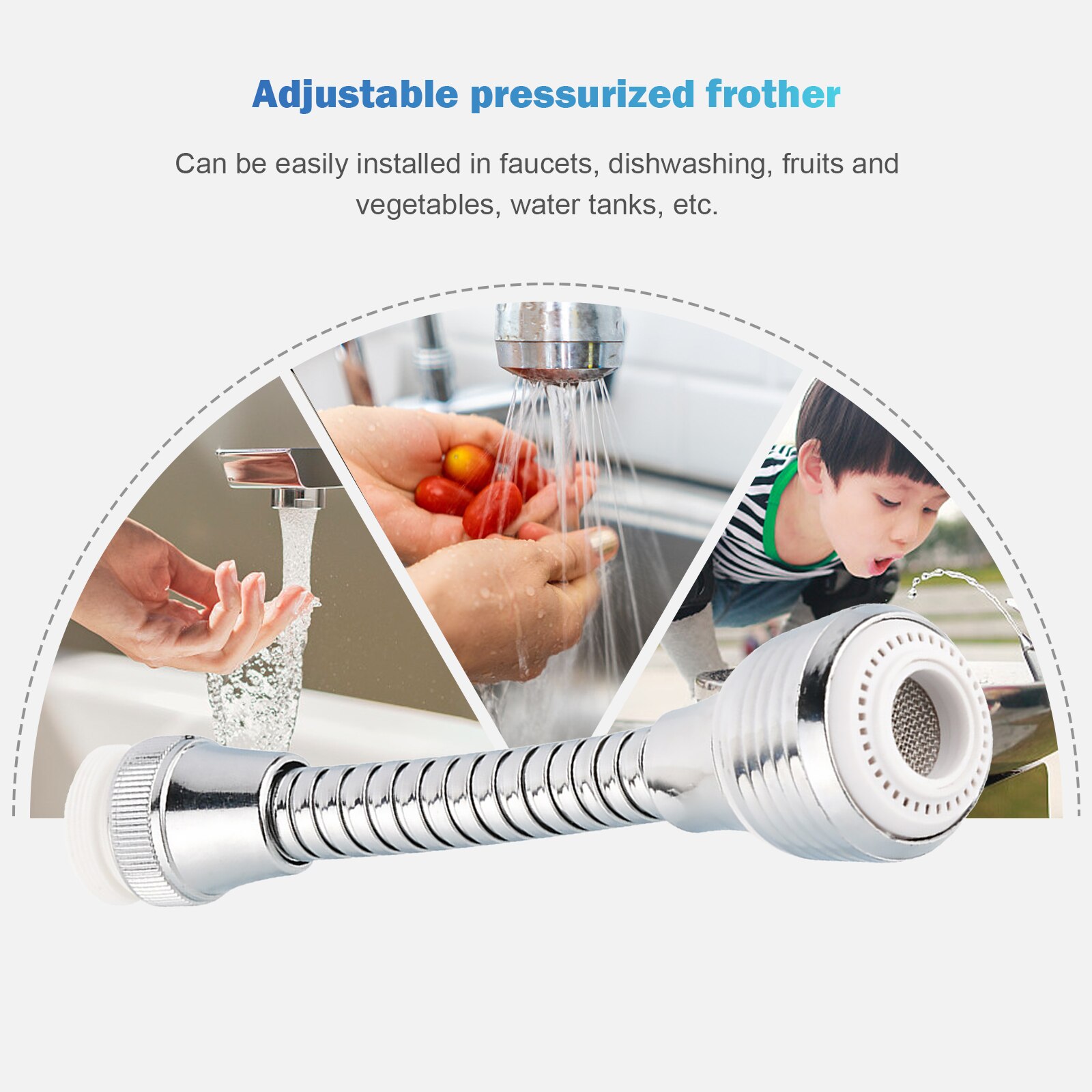 Sink Faucet Sprayer Attachment Filter Adapter Nozzle Anti-Splash Kitchen Sink Tap Head Sproeikop Swivel Badkamer Kraan Extender