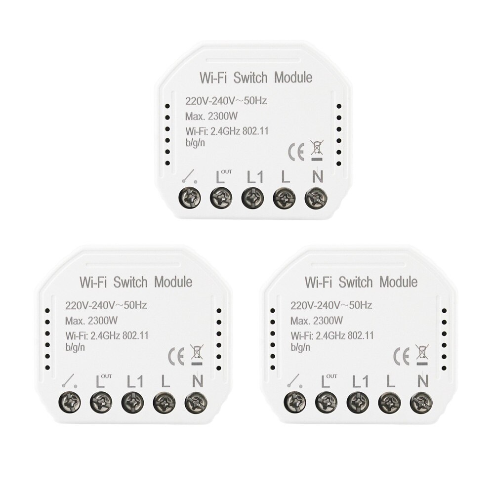 WiFi Smart Switch Modul LED Dimmer Schalter Smart Leben/Tuya APP Fernbedienung 1/2 Weg Schalter: 3pcs