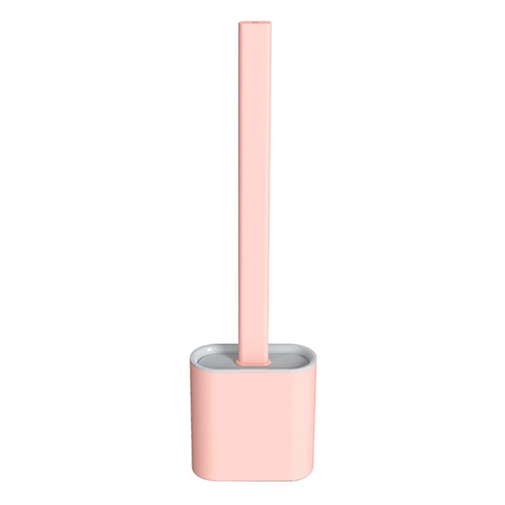 Cepillo de limpieza de inodoro con mango largo, brocha para Base de maquillaje, Material repelente al agua, herramienta de limpieza de baño: Pink