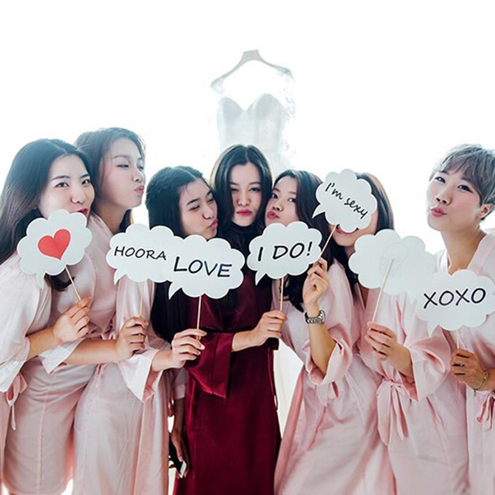 8pcs White Wedding Photograph Booth Props DIY Lips Glasses Photobooth Heart Bubble Wedding Accessories Party Photograph Supplies