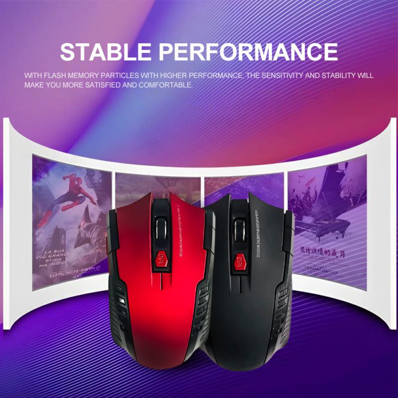 Mysz bezprzewodowa 2.4G Odbiornik USB 6 przycisków Profesjonalne myszy optyczne bezprzewodowe Mysz USB z prawym przewijaniem do laptopa PC Gamer