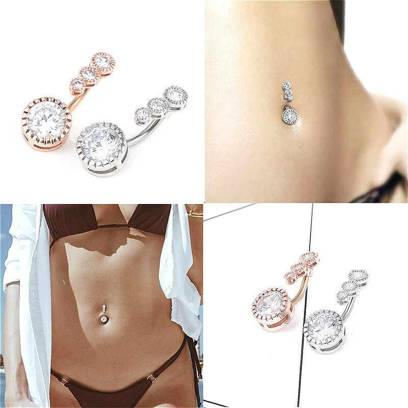 Piercing de nombril en titane pour femme, bijoux de corps, boucles d&#39;oreille, de ventre, à la