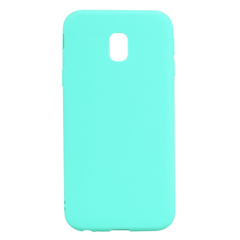 TPU Solid color Case For Samsung Galaxy J5 J530 J3 J330 J7 J730 European version Matte Silicone soft case: J3 2017 J330 / Sky Blue