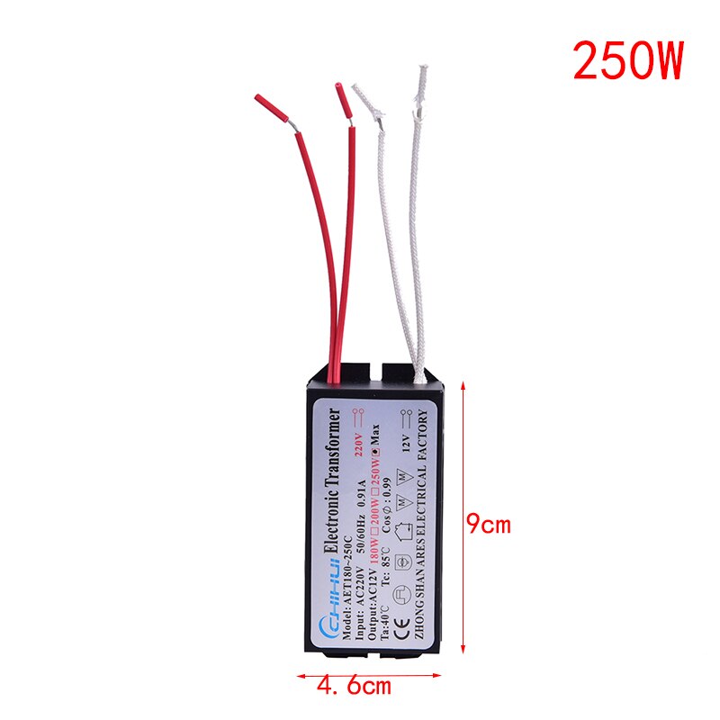 Electronic Transformer 160W/180W/200W/250W AC 220V To 12V Halogen Lamp: 250W