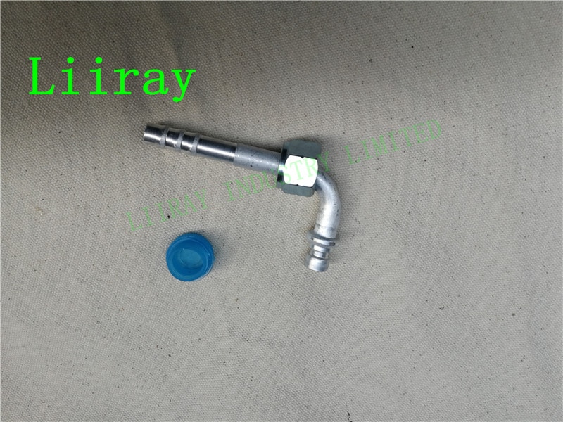 AUTO AIR CONDTIONER AC ALUMINIUM FITTING 3/8 M16*1.5 ELBOW 90 DEGREE R134 GROOVE TYPE