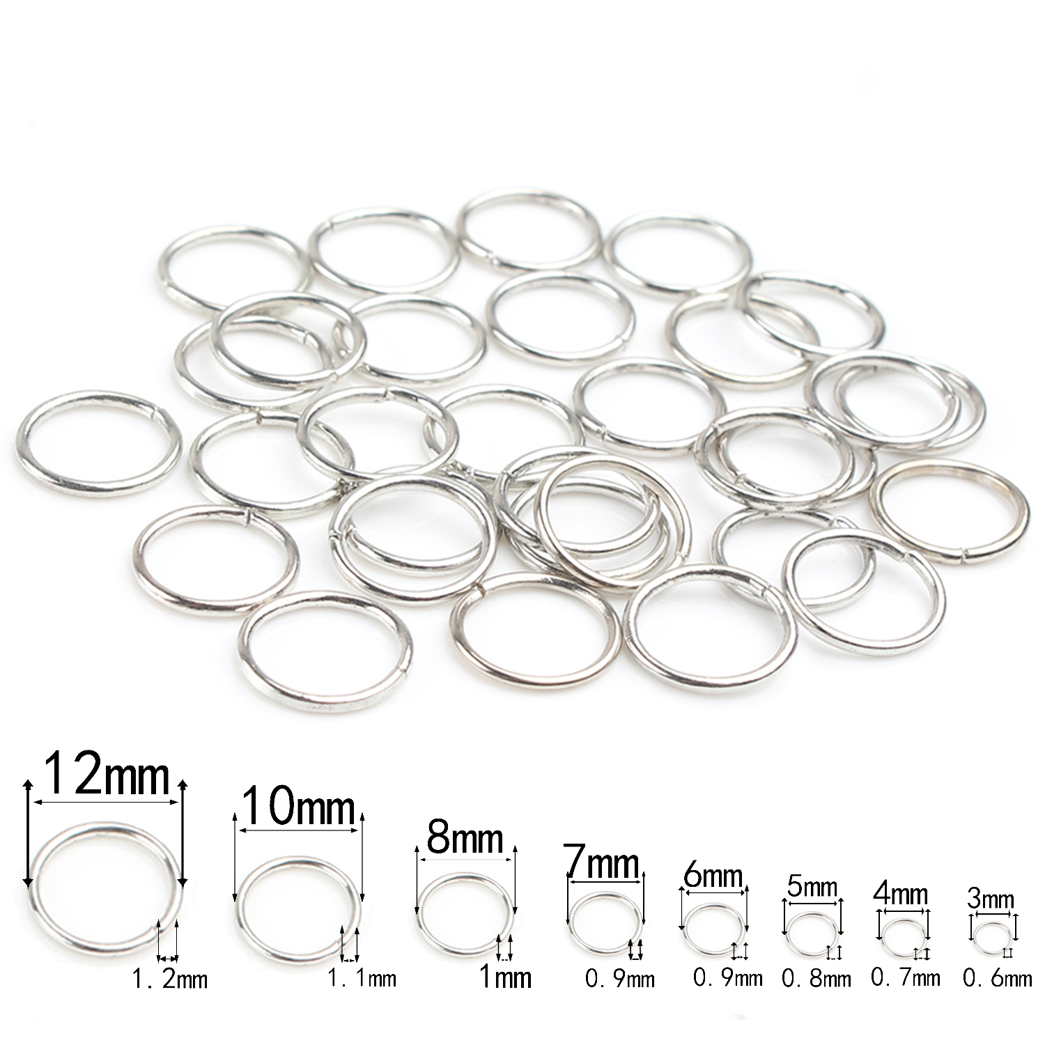 3-12mm Gold Silver Color Loops Open Jump Rings Metal Split Rings Connectors For Diy Jewelry Finding Making Accessories Supplies