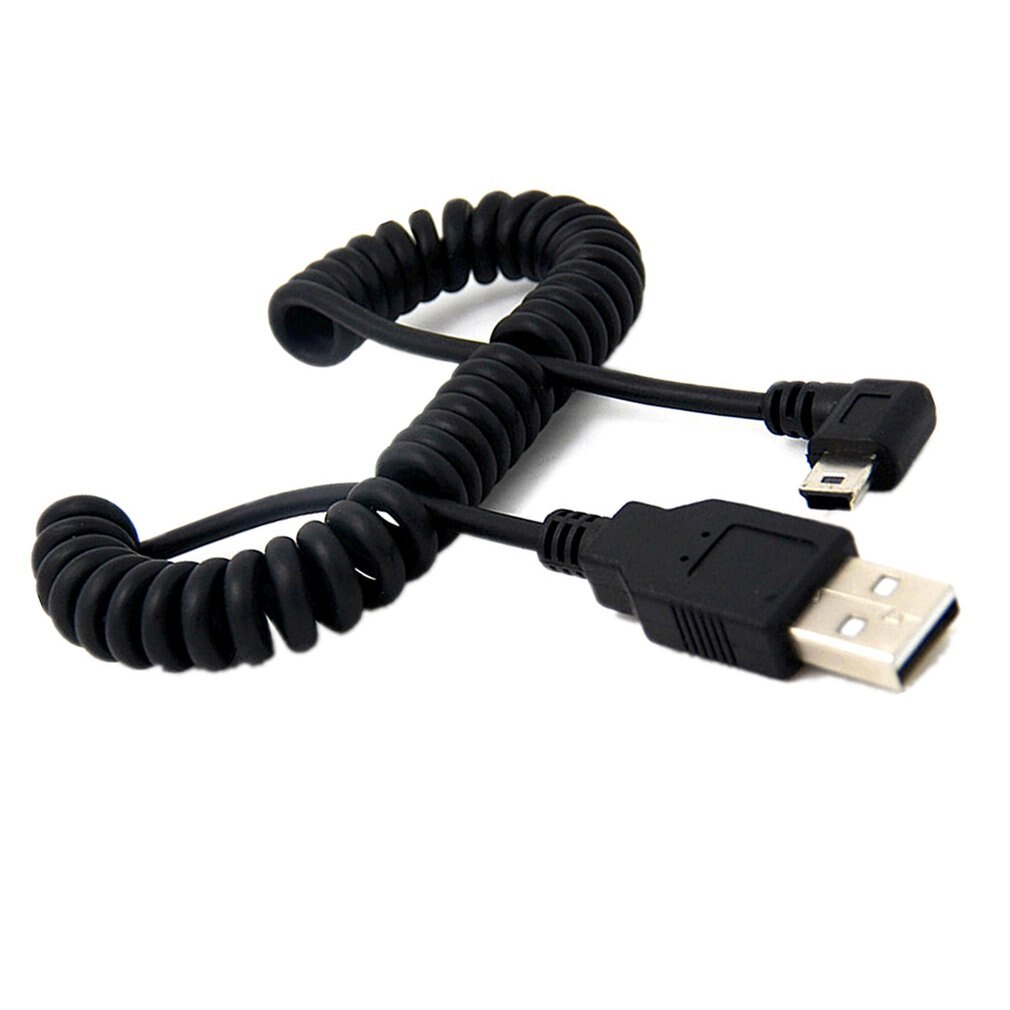 Haaks 90 Graden Spiraal Coiled Adapter Cord Kabel Usb 2.0 A Male 1Pc Naar Mini Usb 5 Pin voor MP3 Spelers Digitale Camera 'S Ccc