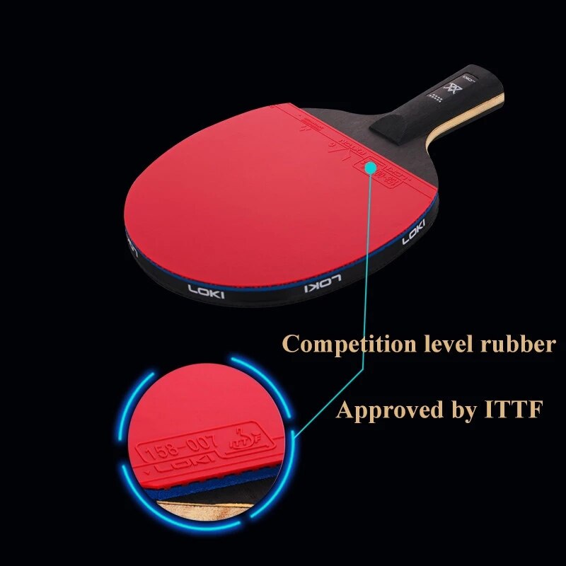 Loki 9 Ster Professionele Tafeltennis Racket Carbon Blade Pingpong Bat Ping Pong Paddle Met Hoge Kleverige Rubber Care Kit