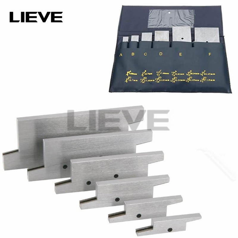 6pcs 3/8 to 2-1/4 Inch Adjustable Parallel Block Set Precision Steel Parallel Gauge Block Measurement Lathe Tools