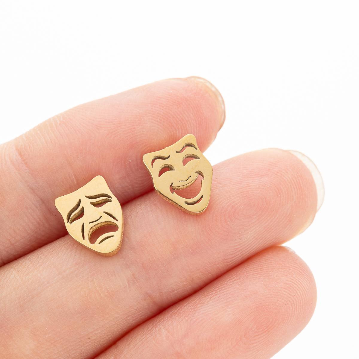 1 par de pendientes creativos y divertidos con máscara para hombres y mujeres, pendientes para parejas, de joyería para