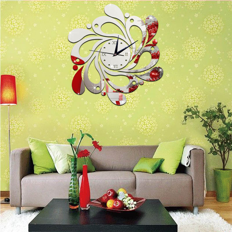 Wandklokken Koffiekopje Theepot DIY Wandklok Creatieve 3D Wandklokken Keuken Acryl Spiegel Sticker Decoratieve Woonkamer Home Decor Klok, koffie