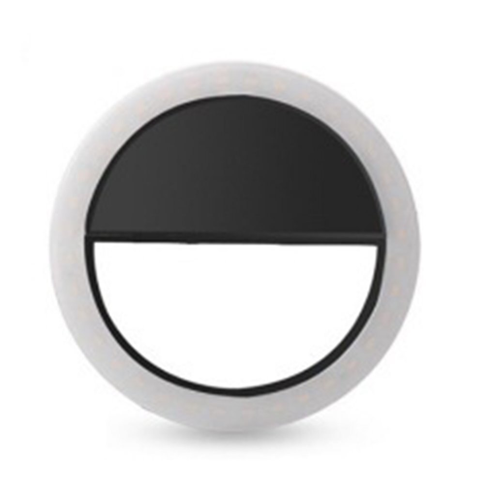 Selfie Licht Ring Led Lamp Mobiele Telefoon Lens Universele Selfie Led Lamp Ring Flash Mobiele Telefoon Camera Lenzen Licht ring Clip: Black