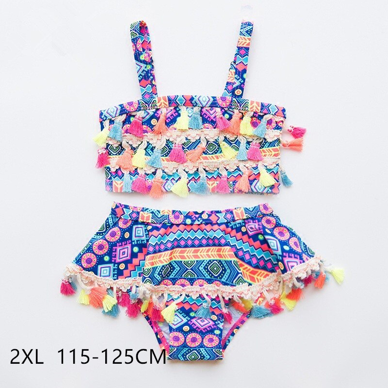 Ins børne badedragt pige split baby 3- år national vind børn strand wear kvaster badedragt dejlig prinsesse bikini sæt  yz20043: 2xl 115-125cm