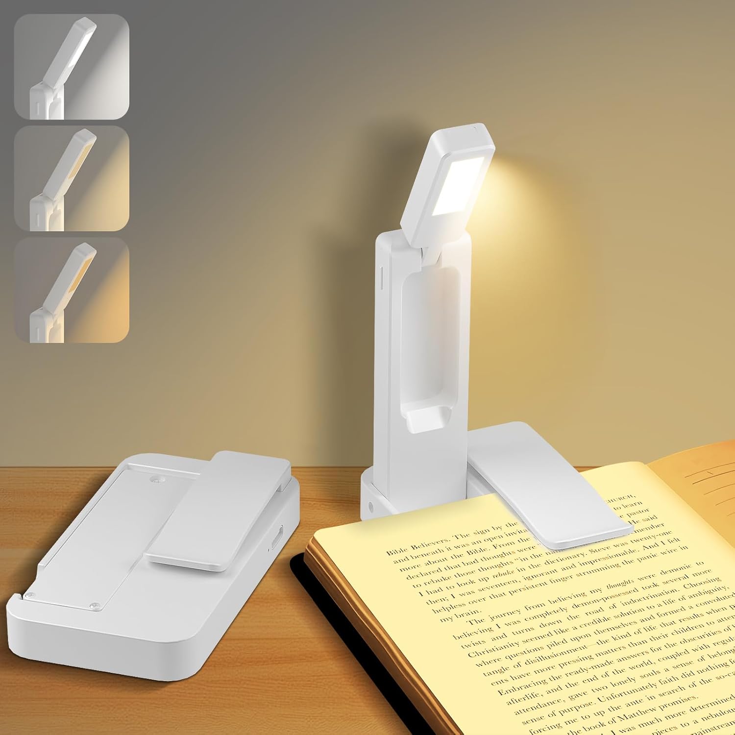 Usb Aufladen Lesezeichen Leselampe Mini Leselampen Lernen Clip Lichter Kleine Falten Buch Licht Tragbare Lesen Nachtlicht: veränderbar