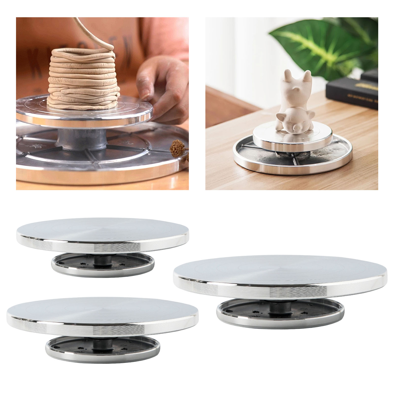 Dubbelzijdig Aardewerk Wiel Aluminium Draaitafel Aardewerk Wielen Vormen Draaitafel Sculptuur Keramische Diy Klei Tool