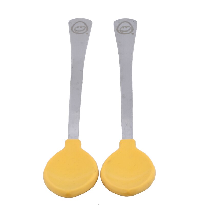 2 stuks/set kinder zachte milieuvriendelijke siliconen lepel serviesset baby lepel voedingsservies