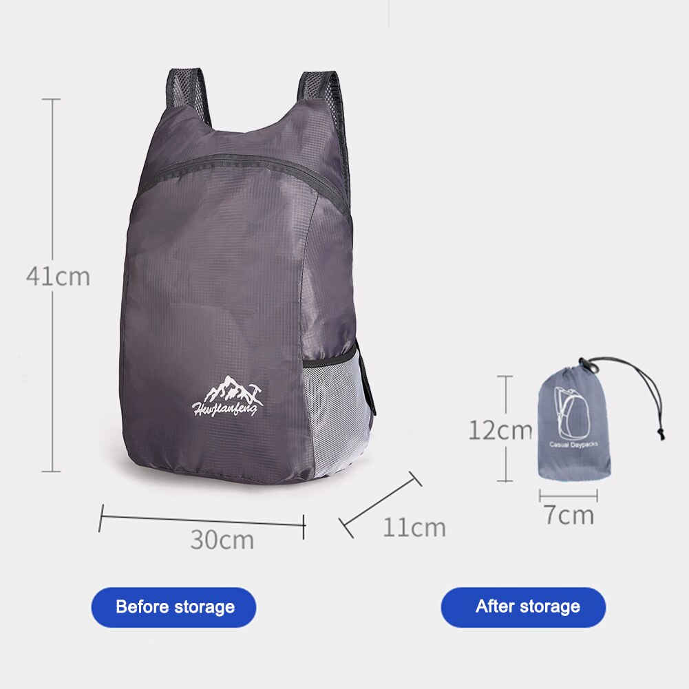 Lightweight Backpack Foldable Outdoor Travel Waterproof Daypack Sports Travel Camping Hiking Pack for Men Women Hiking Climbing: Grey