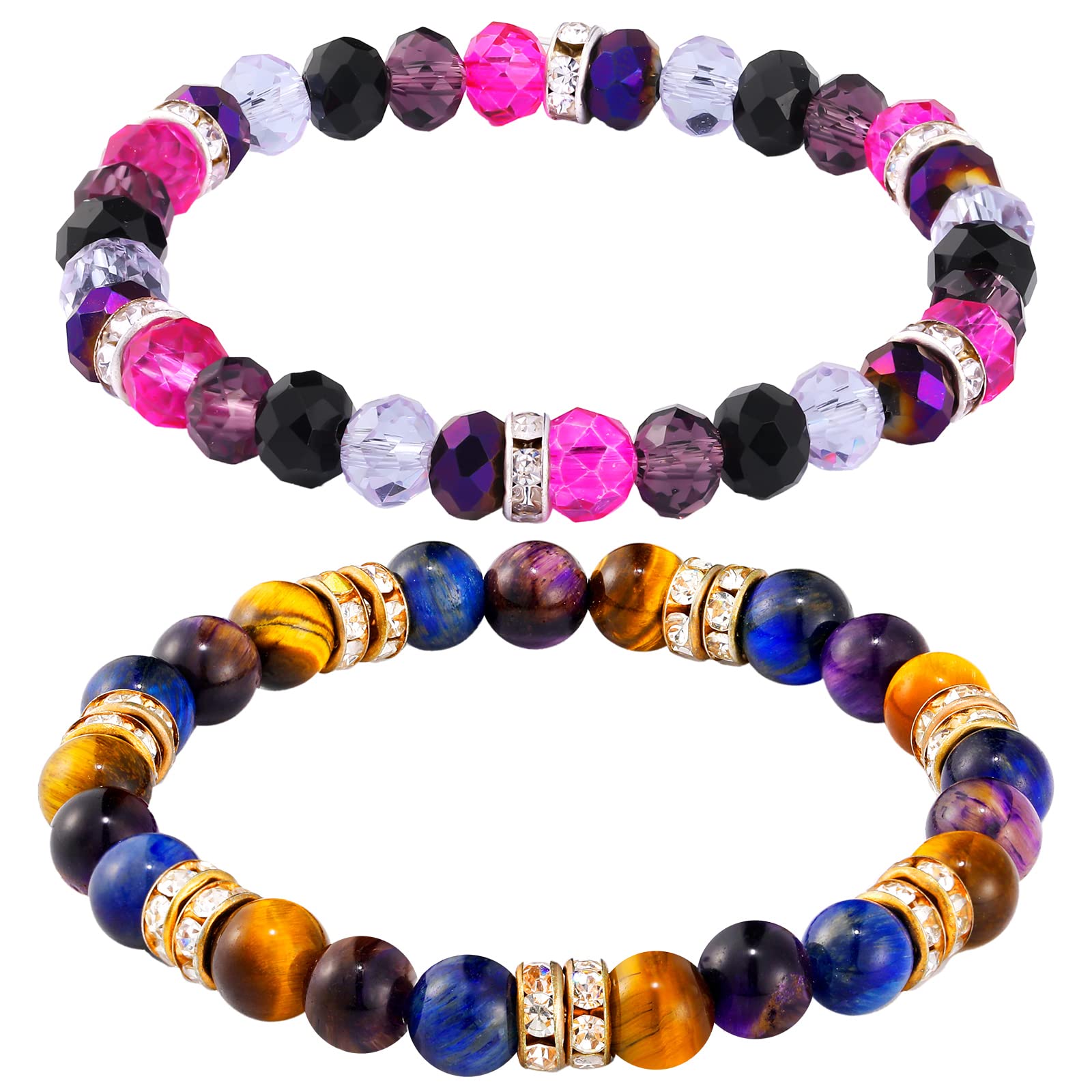 600 pezzi perline distanziali rondelle set per kit gioielli, perline distanziali strass distanziatori perline per braccialetti gioielli (10 colori) - , artigianato e cucito