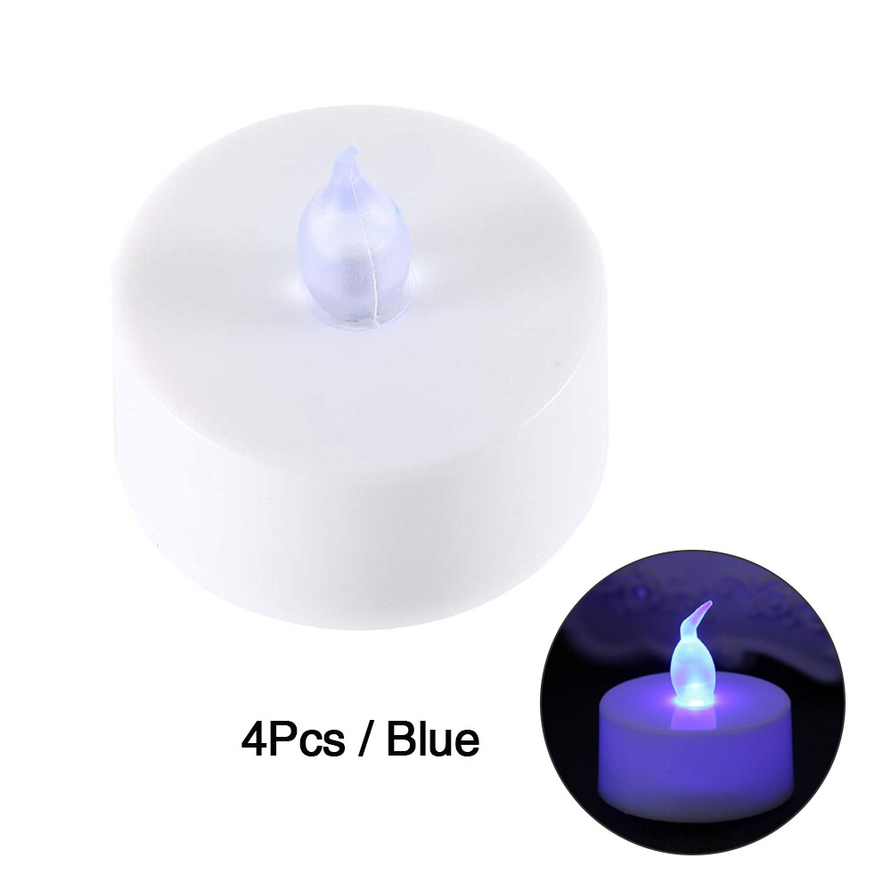 4PCS Electronic Candles Lights Flickering Lovely Night Light Colorful LED Candle Battery Operated Birthday Wedding DIY Decor