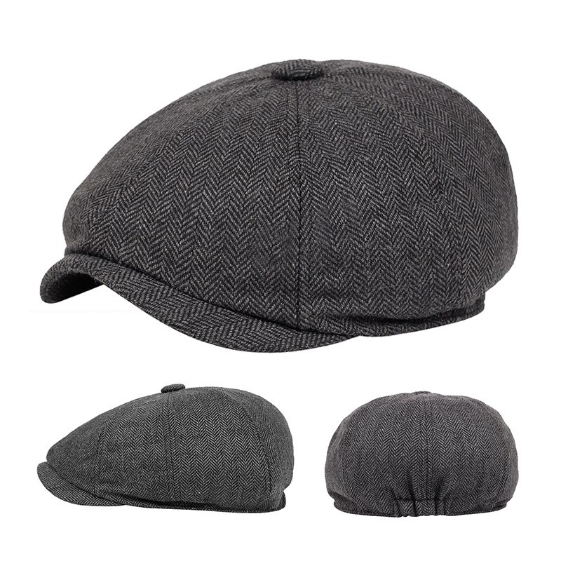 peaky blinders hat vintage Beret Hat Men beret Herringbone Gatsby Tweed Newsboy Beret Hat spring Flat Peaked Beret Hats Hats