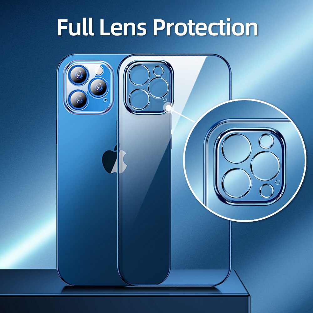 TPU Transparent Case For IPhone 13 12 11 Pro Max Back Full Lens Protection Shockproof Cover For IPhone 12mini Clear Case
